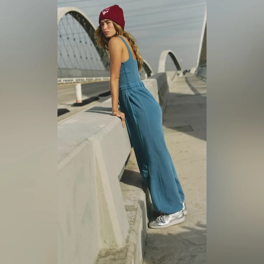 NWT Free People Movement XL Inbound Onesie in Skyline Misty Blue Jumpsuit $128 - Picture 4 of 12